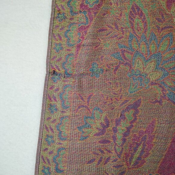 Shawl Womens Large 100% Cashmere Paisley Scarf Wrap - Picture 8 of 9